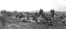 POWs waiting at Landshut for transport to Le Havre (click for larger image)